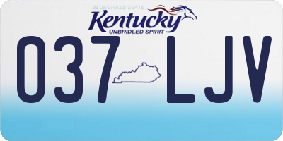KY license plate 037LJV