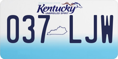 KY license plate 037LJW