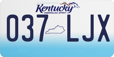 KY license plate 037LJX