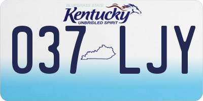 KY license plate 037LJY