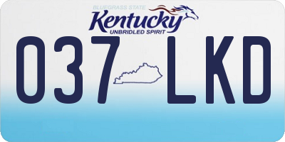 KY license plate 037LKD