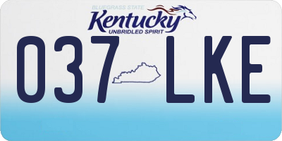 KY license plate 037LKE