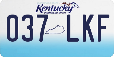 KY license plate 037LKF