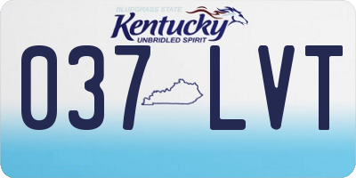KY license plate 037LVT