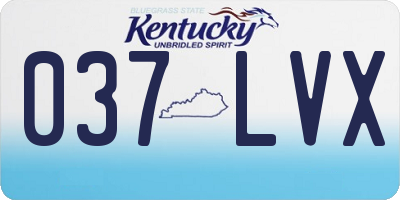 KY license plate 037LVX