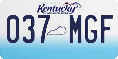 KY license plate 037MGF