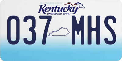 KY license plate 037MHS