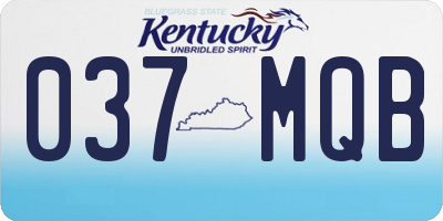 KY license plate 037MQB