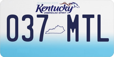 KY license plate 037MTL
