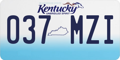 KY license plate 037MZI