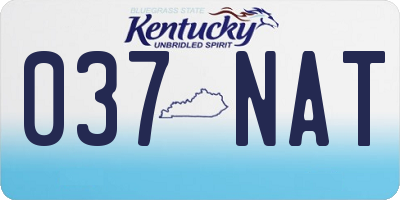 KY license plate 037NAT