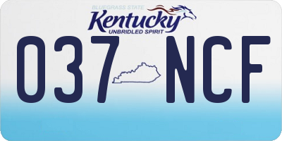 KY license plate 037NCF