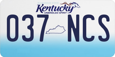 KY license plate 037NCS