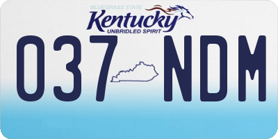 KY license plate 037NDM