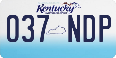 KY license plate 037NDP