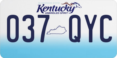 KY license plate 037QYC