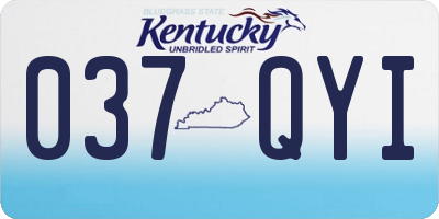 KY license plate 037QYI