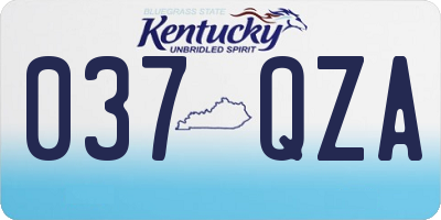 KY license plate 037QZA