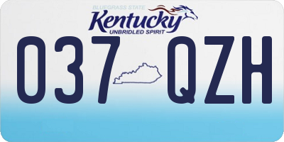 KY license plate 037QZH