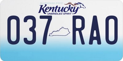KY license plate 037RAO
