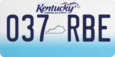 KY license plate 037RBE