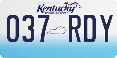 KY license plate 037RDY