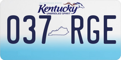 KY license plate 037RGE