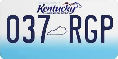 KY license plate 037RGP