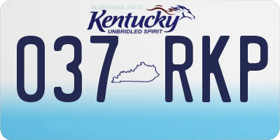 KY license plate 037RKP