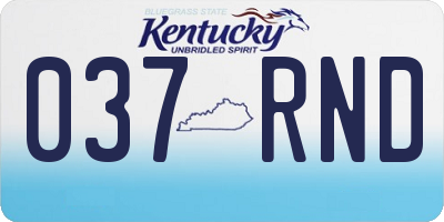 KY license plate 037RND