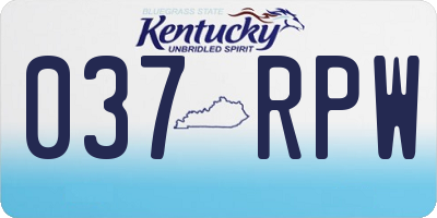 KY license plate 037RPW