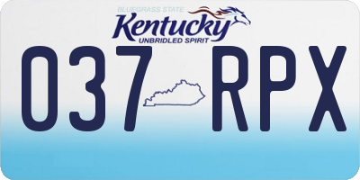 KY license plate 037RPX