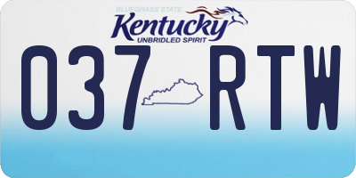 KY license plate 037RTW