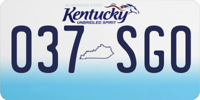 KY license plate 037SGO