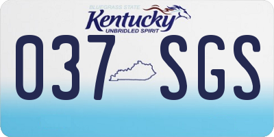 KY license plate 037SGS