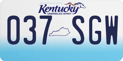 KY license plate 037SGW