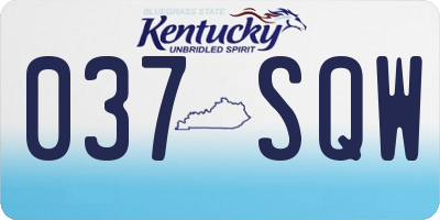 KY license plate 037SQW