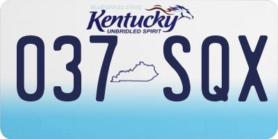 KY license plate 037SQX