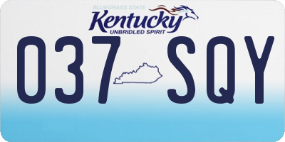 KY license plate 037SQY