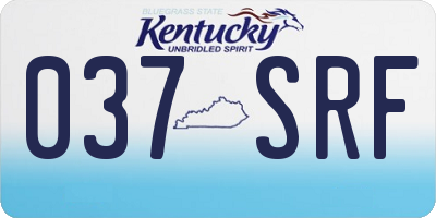 KY license plate 037SRF