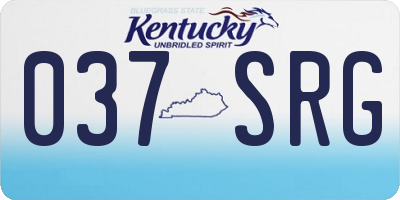 KY license plate 037SRG