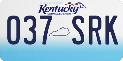 KY license plate 037SRK