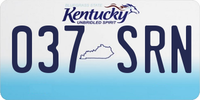KY license plate 037SRN