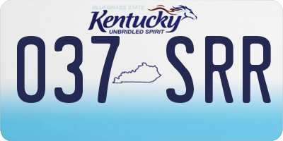 KY license plate 037SRR
