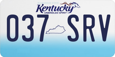 KY license plate 037SRV
