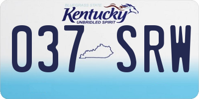 KY license plate 037SRW
