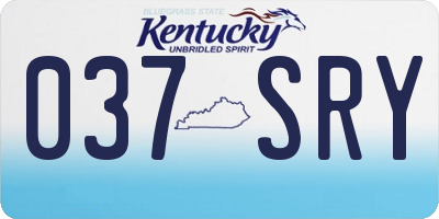 KY license plate 037SRY