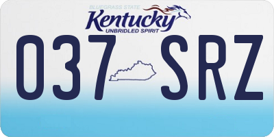 KY license plate 037SRZ