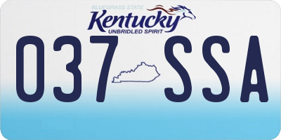KY license plate 037SSA