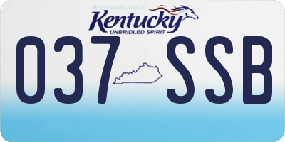 KY license plate 037SSB